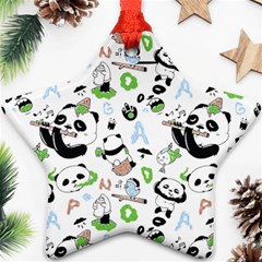 Giant Panda Bear Pattern Star Ornament (two Sides)