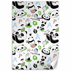 Giant Panda Bear Pattern Canvas 12  X 18  by Jancukart