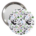 Giant Panda Bear Pattern 3  Handbag Mirrors Front