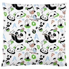 Giant Panda Bear Pattern Standard Premium Plush Fleece Cushion Case (one Side) by Jancukart