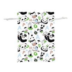 Giant Panda Bear Pattern Lightweight Drawstring Pouch (l)