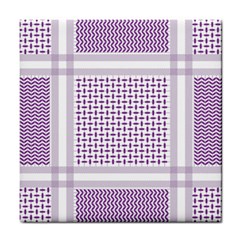 Square Purple Pattern Bead Purple Keffiyeh Purple Geometric Headdress Angle Violet Rectangle Tile Coaster by Jancukart