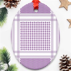 Square Purple Pattern Bead Purple Keffiyeh Purple Geometric Headdress Angle Violet Rectangle Ornament (oval) by Jancukart