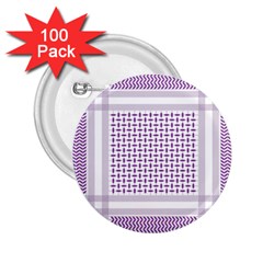 Square Purple Pattern Bead Purple Keffiyeh Purple Geometric Headdress Angle Violet Rectangle 2 25  Buttons (100 Pack) 