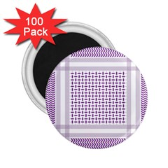 Square Purple Pattern Bead Purple Keffiyeh Purple Geometric Headdress Angle Violet Rectangle 2 25  Magnets (100 Pack) 