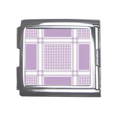 Square Purple Pattern Bead Purple Keffiyeh Purple Geometric Headdress Angle Violet Rectangle Mega Link Italian Charm (18mm) by Jancukart