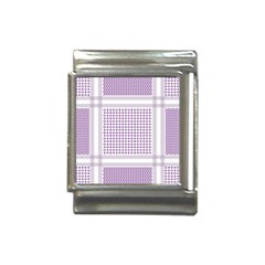 Square Purple Pattern Bead Purple Keffiyeh Purple Geometric Headdress Angle Violet Rectangle Italian Charm (13mm) by Jancukart