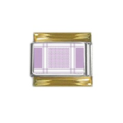 Square Purple Pattern Bead Purple Keffiyeh Purple Geometric Headdress Angle Violet Rectangle Gold Trim Italian Charm (9mm) by Jancukart