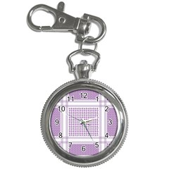 Square Purple Pattern Bead Purple Keffiyeh Purple Geometric Headdress Angle Violet Rectangle Key Chain Watches