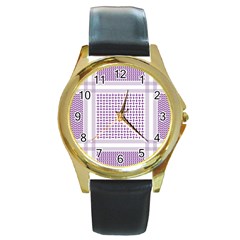 Square Purple Pattern Bead Purple Keffiyeh Purple Geometric Headdress Angle Violet Rectangle Round Gold Metal Watch