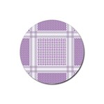 Square Purple Pattern Bead Purple Keffiyeh Purple Geometric Headdress Angle Violet Rectangle Rubber Coaster (Round) Front