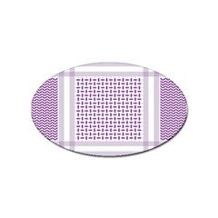 Square Purple Pattern Bead Purple Keffiyeh Purple Geometric Headdress Angle Violet Rectangle Sticker (oval) by Jancukart