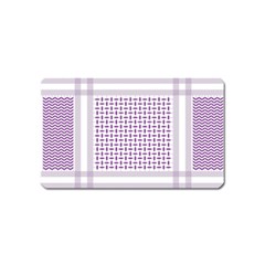 Square Purple Pattern Bead Purple Keffiyeh Purple Geometric Headdress Angle Violet Rectangle Magnet (name Card) by Jancukart