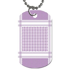 Square Purple Pattern Bead Purple Keffiyeh Purple Geometric Headdress Angle Violet Rectangle Dog Tag (one Side) by Jancukart