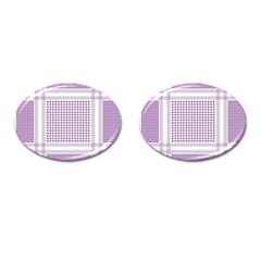 Square Purple Pattern Bead Purple Keffiyeh Purple Geometric Headdress Angle Violet Rectangle Cufflinks (oval) by Jancukart