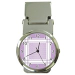 Square Purple Pattern Bead Purple Keffiyeh Purple Geometric Headdress Angle Violet Rectangle Money Clip Watches Front