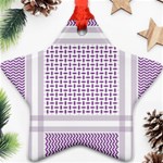 Square Purple Pattern Bead Purple Keffiyeh Purple Geometric Headdress Angle Violet Rectangle Star Ornament (Two Sides) Front