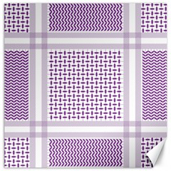 Square Purple Pattern Bead Purple Keffiyeh Purple Geometric Headdress Angle Violet Rectangle Canvas 20  X 20  by Jancukart