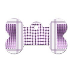 Square Purple Pattern Bead Purple Keffiyeh Purple Geometric Headdress Angle Violet Rectangle Dog Tag Bone (two Sides)