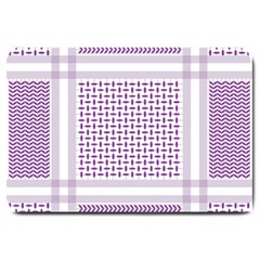 Square Purple Pattern Bead Purple Keffiyeh Purple Geometric Headdress Angle Violet Rectangle Large Doormat by Jancukart