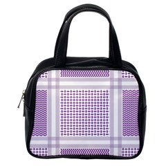 Square Purple Pattern Bead Purple Keffiyeh Purple Geometric Headdress Angle Violet Rectangle Classic Handbag (one Side)