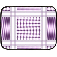 Square Purple Pattern Bead Purple Keffiyeh Purple Geometric Headdress Angle Violet Rectangle One Side Fleece Blanket (mini) by Jancukart