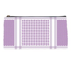 Square Purple Pattern Bead Purple Keffiyeh Purple Geometric Headdress Angle Violet Rectangle Pencil Case by Jancukart