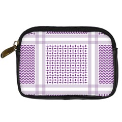 Square Purple Pattern Bead Purple Keffiyeh Purple Geometric Headdress Angle Violet Rectangle Digital Camera Leather Case by Jancukart