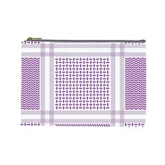 Square Purple Pattern Bead Purple Keffiyeh Purple Geometric Headdress Angle Violet Rectangle Cosmetic Bag (large) by Jancukart