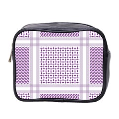 Square Purple Pattern Bead Purple Keffiyeh Purple Geometric Headdress Angle Violet Rectangle Mini Toiletries Bag (two Sides) by Jancukart