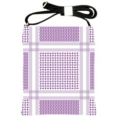 Square Purple Pattern Bead Purple Keffiyeh Purple Geometric Headdress Angle Violet Rectangle Shoulder Sling Bag