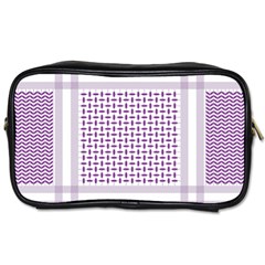 Square Purple Pattern Bead Purple Keffiyeh Purple Geometric Headdress Angle Violet Rectangle Toiletries Bag (two Sides)