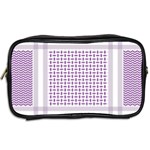 Square Purple Pattern Bead Purple Keffiyeh Purple Geometric Headdress Angle Violet Rectangle Toiletries Bag (Two Sides) Back