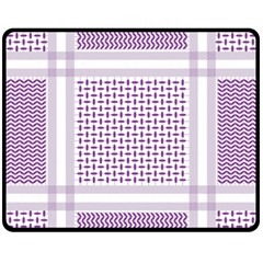 Square Purple Pattern Bead Purple Keffiyeh Purple Geometric Headdress Angle Violet Rectangle One Side Fleece Blanket (medium) by Jancukart