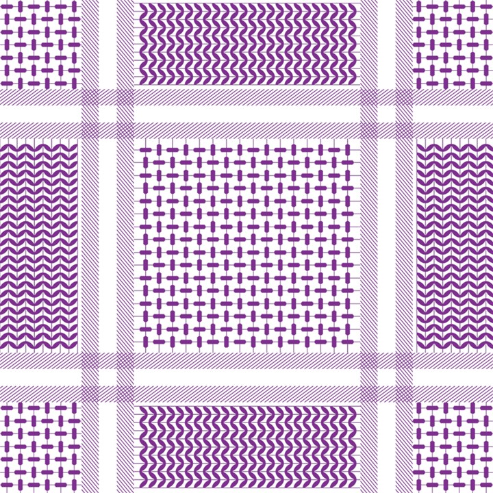 Square Purple Pattern Bead Purple Keffiyeh Purple Geometric Headdress Angle Violet Rectangle Play Mat (Square)