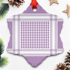 Square Purple Pattern Bead Purple Keffiyeh Purple Geometric Headdress Angle Violet Rectangle Ornament (snowflake)