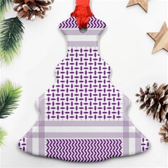 Square Purple Pattern Bead Purple Keffiyeh Purple Geometric Headdress Angle Violet Rectangle Christmas Tree Ornament (two Sides)