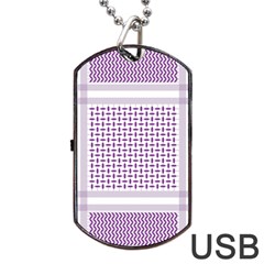 Square Purple Pattern Bead Purple Keffiyeh Purple Geometric Headdress Angle Violet Rectangle Dog Tag Usb Flash (one Side) by Jancukart