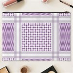 Square Purple Pattern Bead Purple Keffiyeh Purple Geometric Headdress Angle Violet Rectangle Cosmetic Bag (XXXL) Back