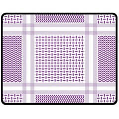 Square Purple Pattern Bead Purple Keffiyeh Purple Geometric Headdress Angle Violet Rectangle Fleece Blanket (medium) by Jancukart