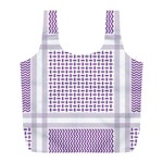 Square Purple Pattern Bead Purple Keffiyeh Purple Geometric Headdress Angle Violet Rectangle Full Print Recycle Bag (L) Front