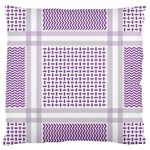 Square Purple Pattern Bead Purple Keffiyeh Purple Geometric Headdress Angle Violet Rectangle Standard Premium Plush Fleece Cushion Case (One Side) Front