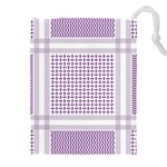 Square Purple Pattern Bead Purple Keffiyeh Purple Geometric Headdress Angle Violet Rectangle Drawstring Pouch (5XL) Front