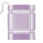 Square Purple Pattern Bead Purple Keffiyeh Purple Geometric Headdress Angle Violet Rectangle Drawstring Pouch (5XL) Back