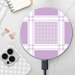 Square Purple Pattern Bead Purple Keffiyeh Purple Geometric Headdress Angle Violet Rectangle Wireless Fast Charger(white) by Jancukart