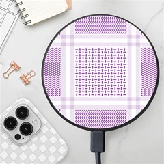 Square Purple Pattern Bead Purple Keffiyeh Purple Geometric Headdress Angle Violet Rectangle Wireless Fast Charger(black)