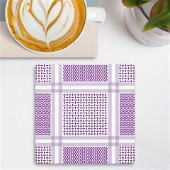 Square Purple Pattern Bead Purple Keffiyeh Purple Geometric Headdress Angle Violet Rectangle Uv Print Square Tile Coaster  by Jancukart