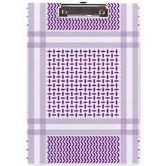 Square Purple Pattern Bead Purple Keffiyeh Purple Geometric Headdress Angle Violet Rectangle A4 Acrylic Clipboard by Jancukart