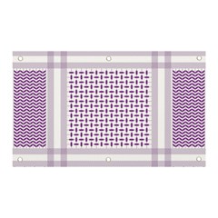 Square Purple Pattern Bead Purple Keffiyeh Purple Geometric Headdress Angle Violet Rectangle Banner And Sign 5  X 3  by Jancukart