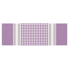 Square Purple Pattern Bead Purple Keffiyeh Purple Geometric Headdress Angle Violet Rectangle Banner And Sign 12  X 4  by Jancukart